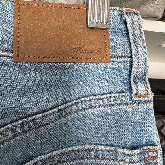 Madewell High Rise Light Wash Distressed Jeans - Picture 7 of 9